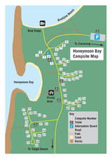 Honeymoon Bay Campsite Map